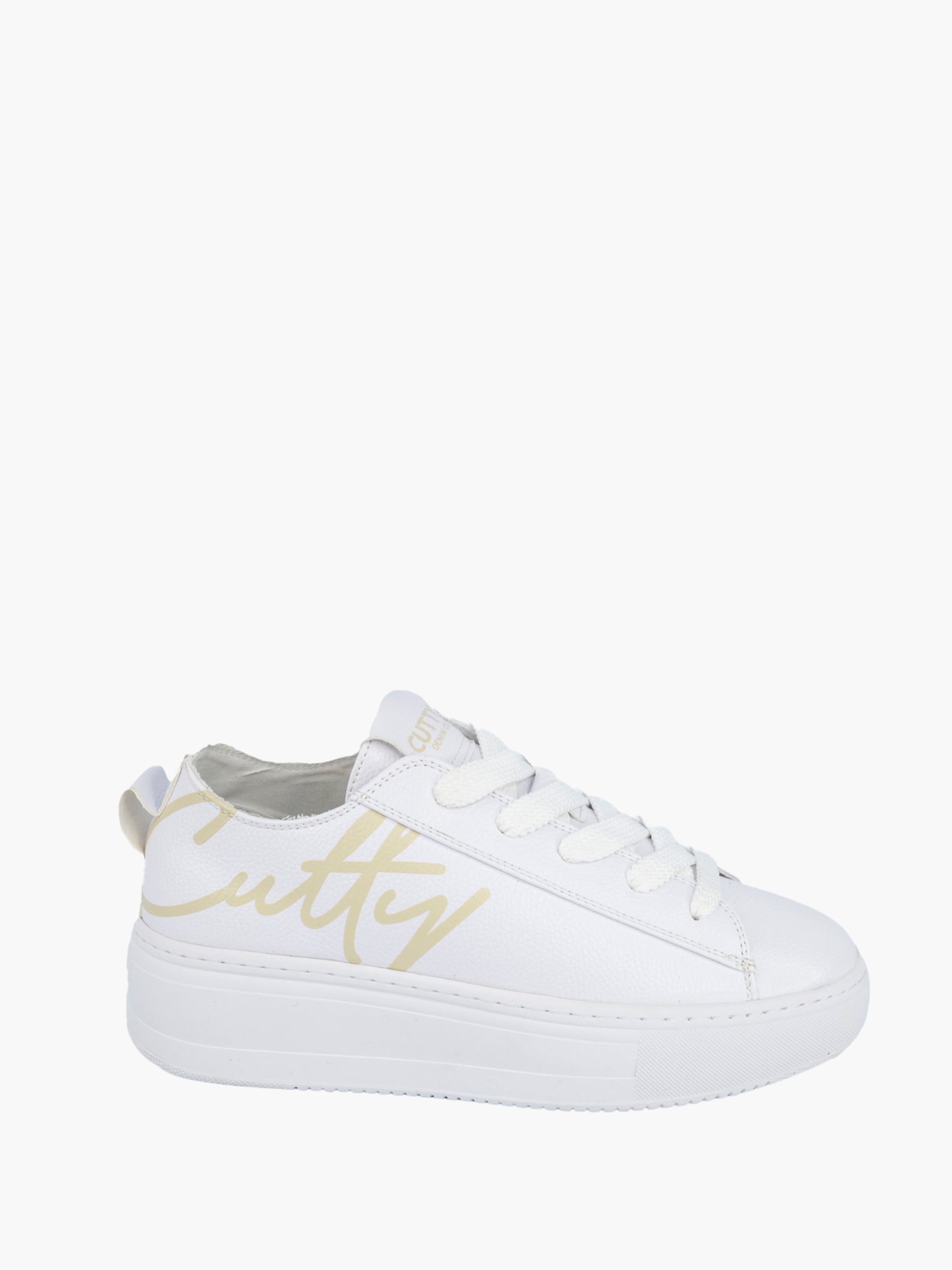 Cutty Sneakers CS8 Logo Print Plain White