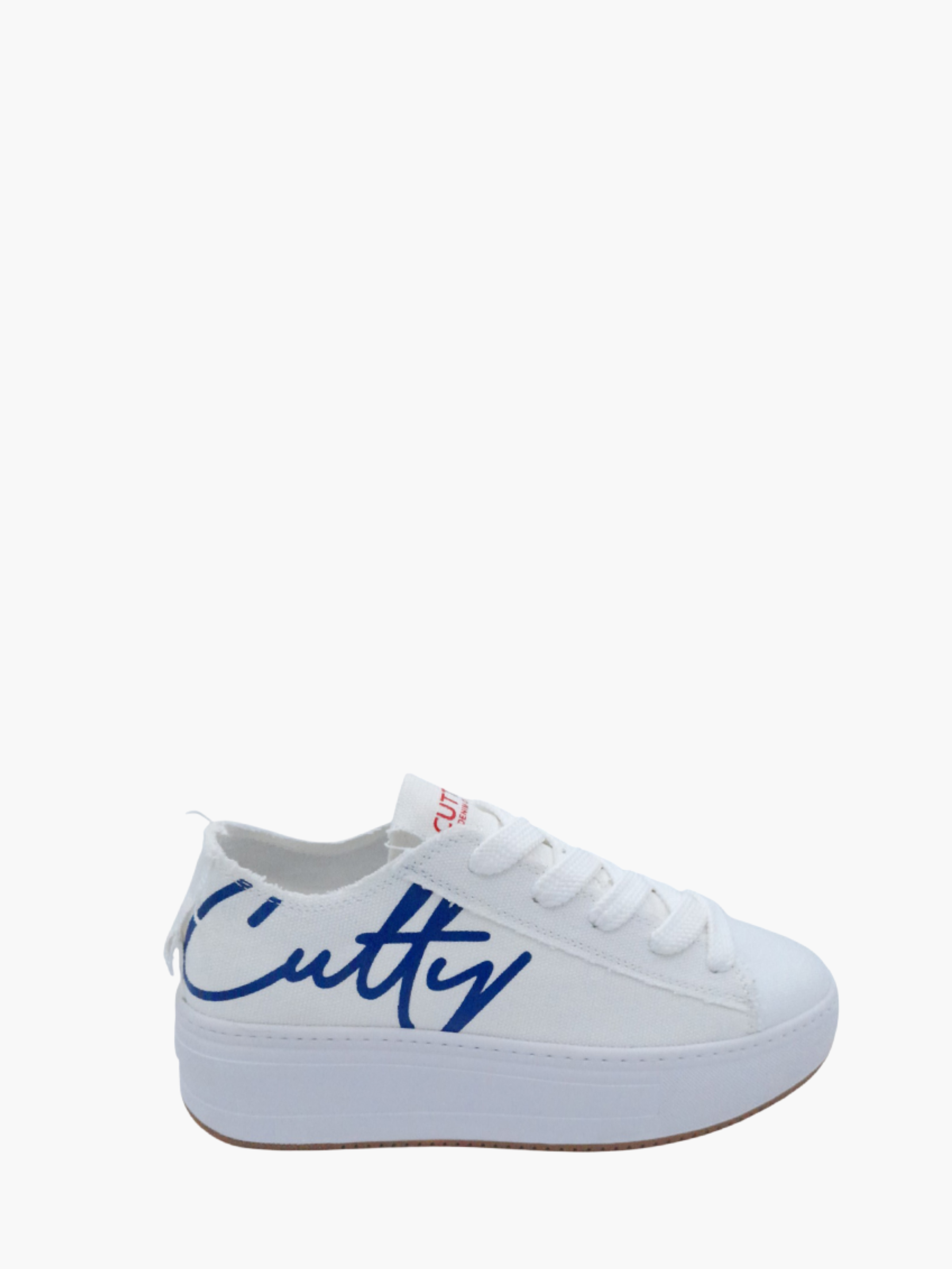 Cutty Sneakers Cs15 Blue Logo Canvas White