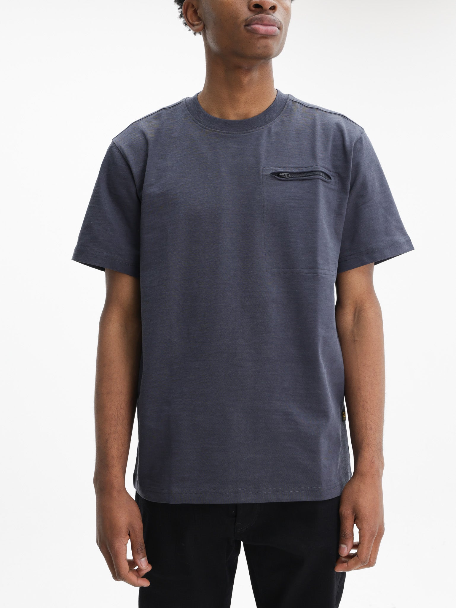 G-Star T-Shirt Distressed Zip Pocket Petrol