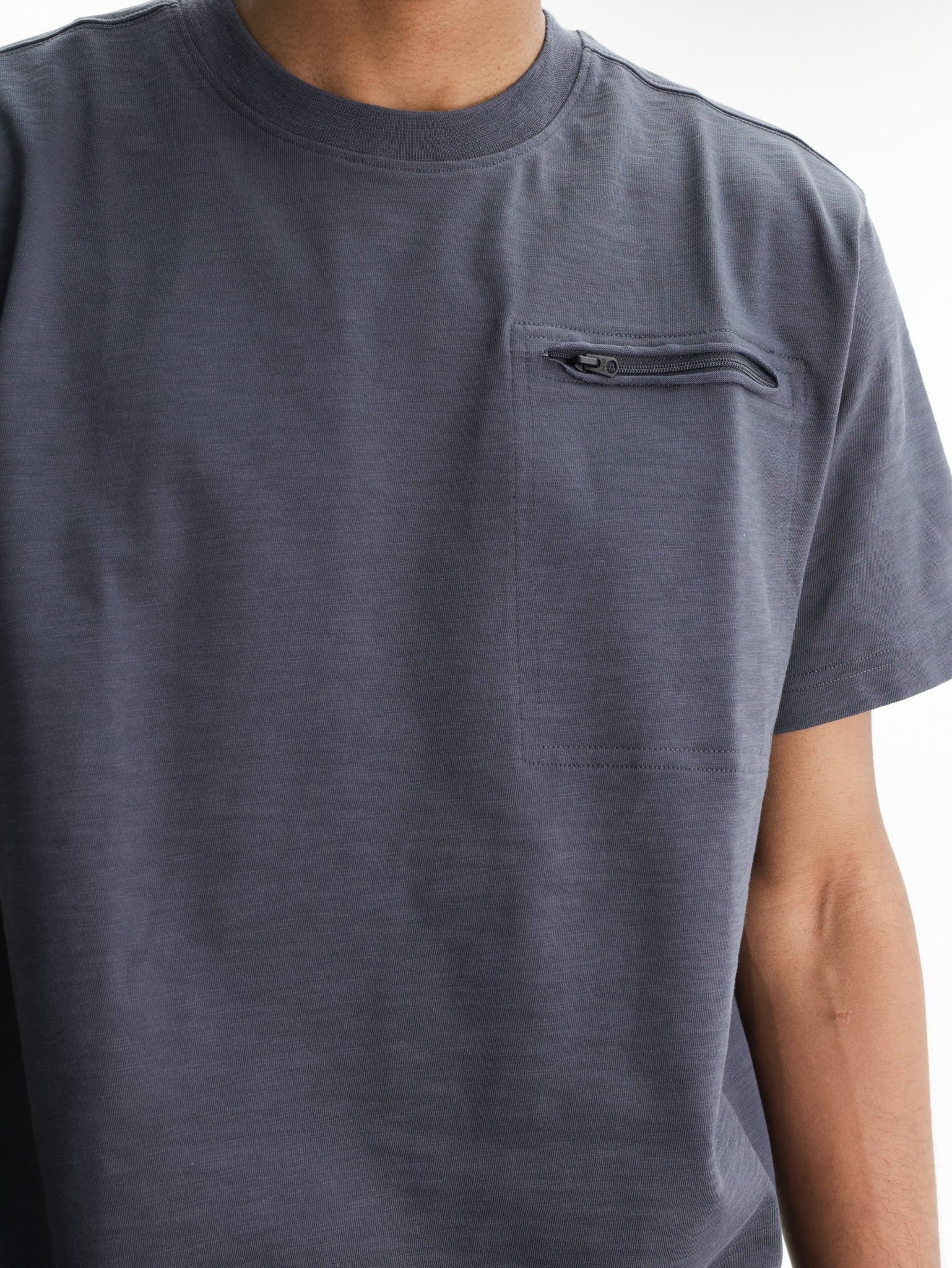 G-Star T-Shirt Distressed Zip Pocket Petrol
