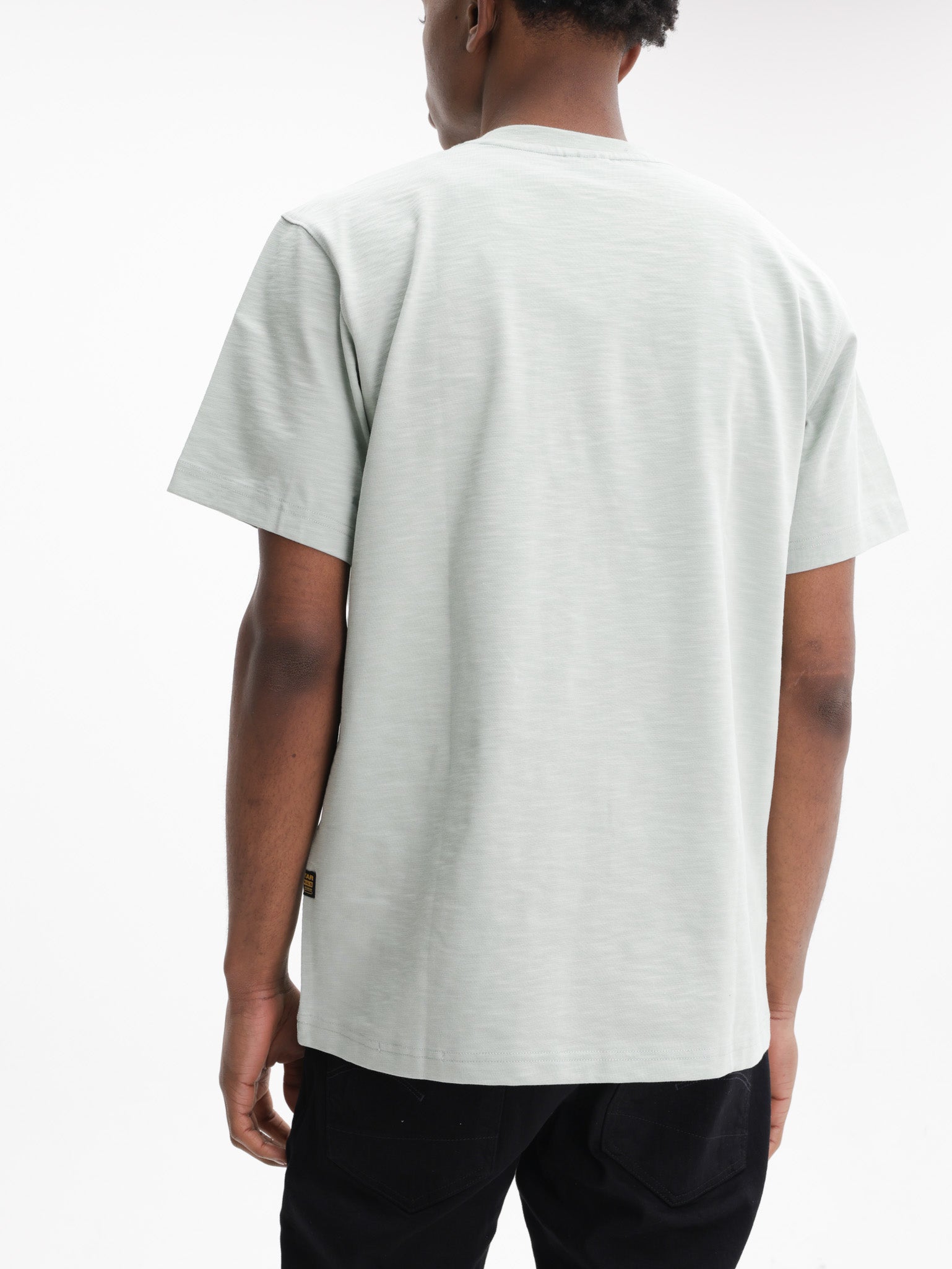 G-Star T-Shirt Distressed Zip Pocket Pale Green