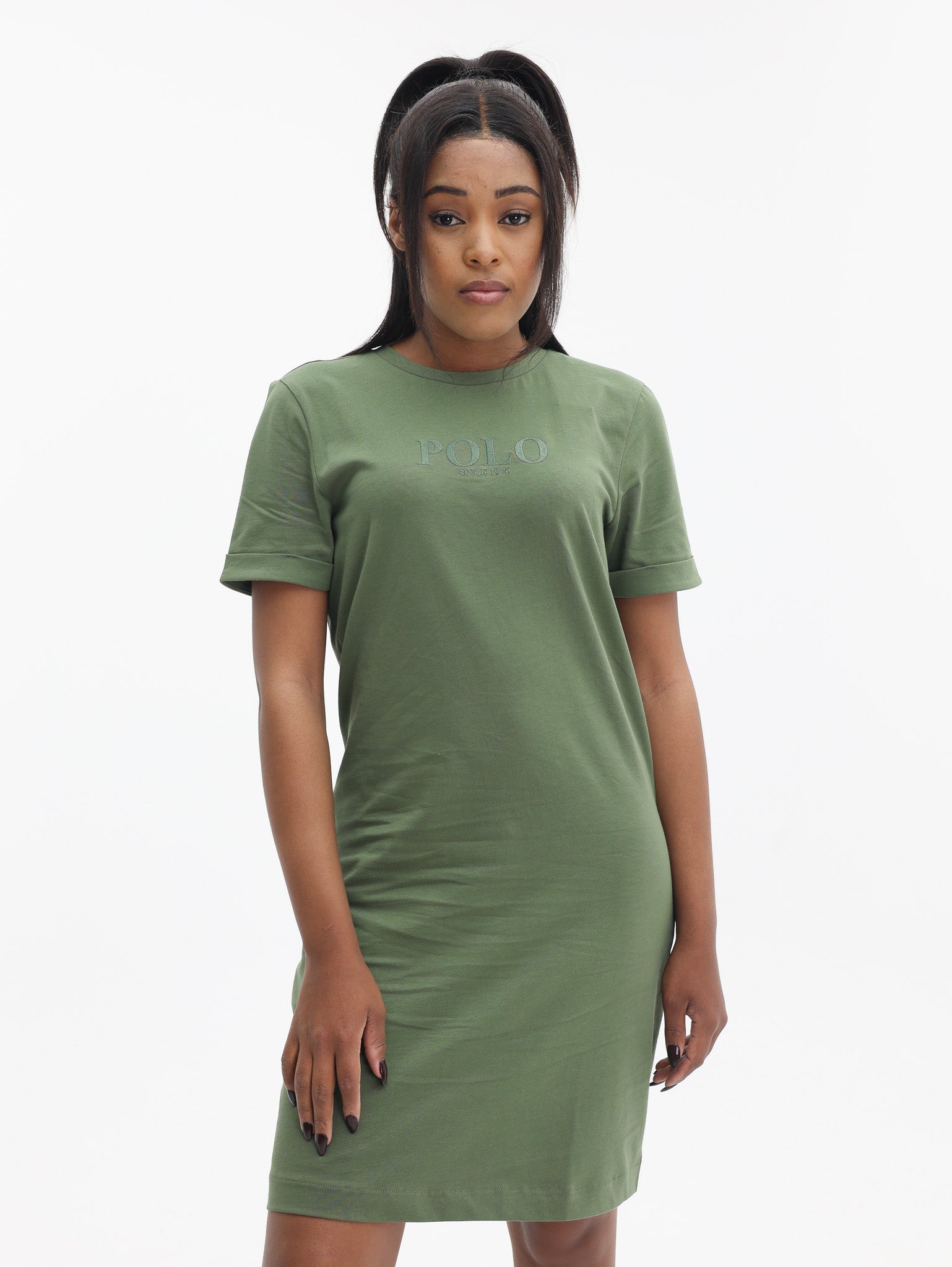 Polo Ladies T-shirt Dress Olive