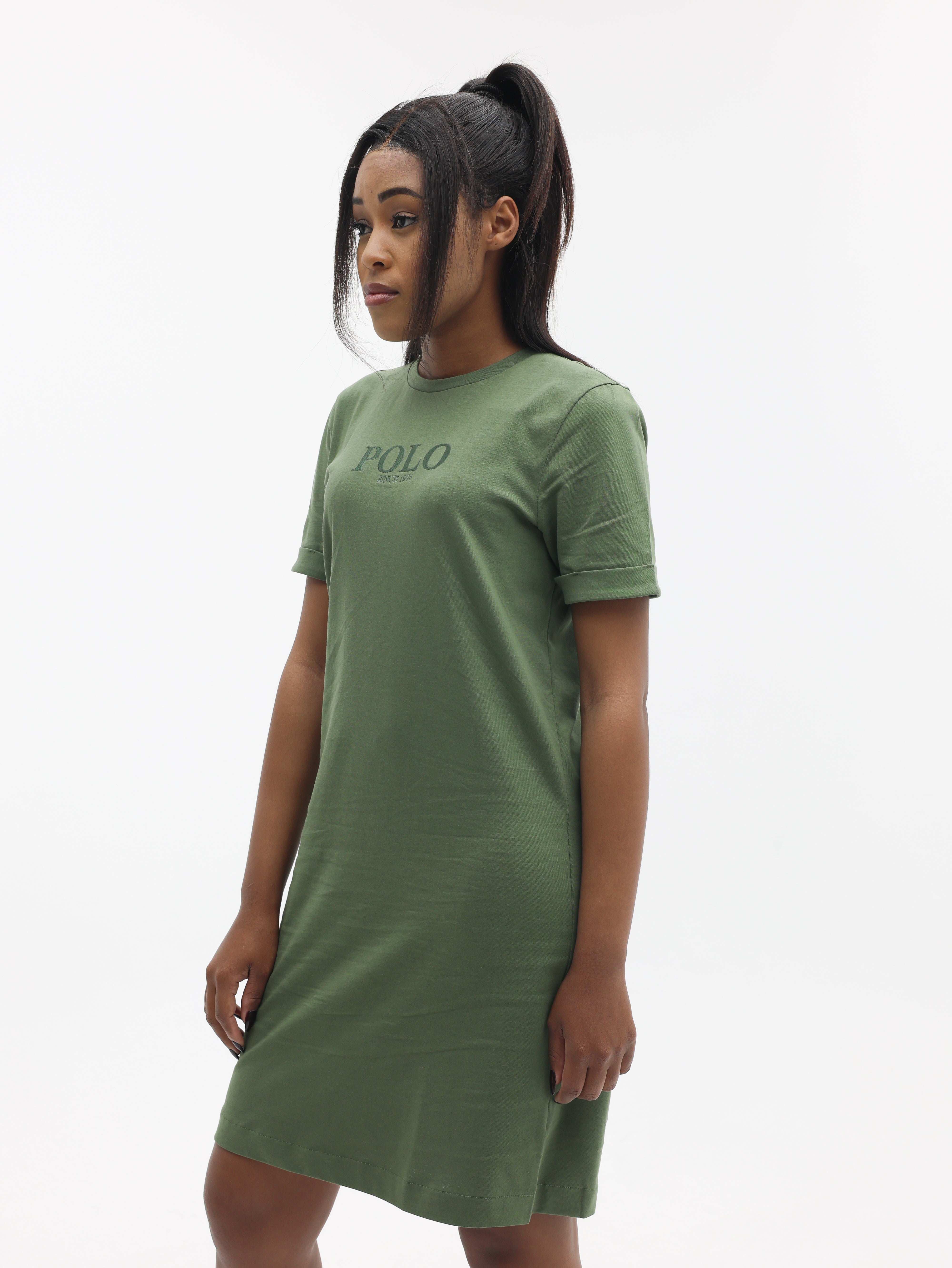 Polo Ladies T-shirt Dress Olive