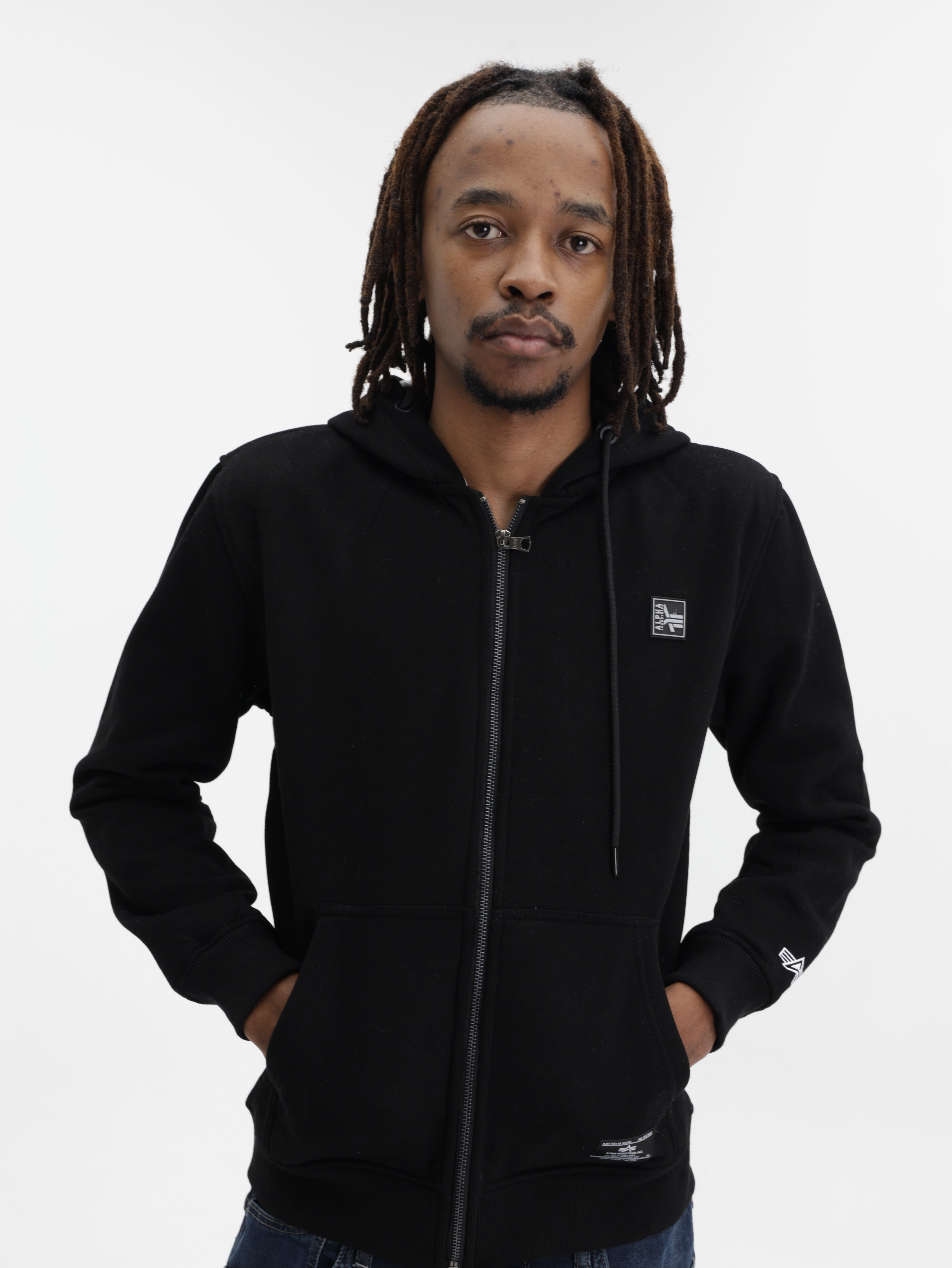 Alpha Hoodie Zip Up Black