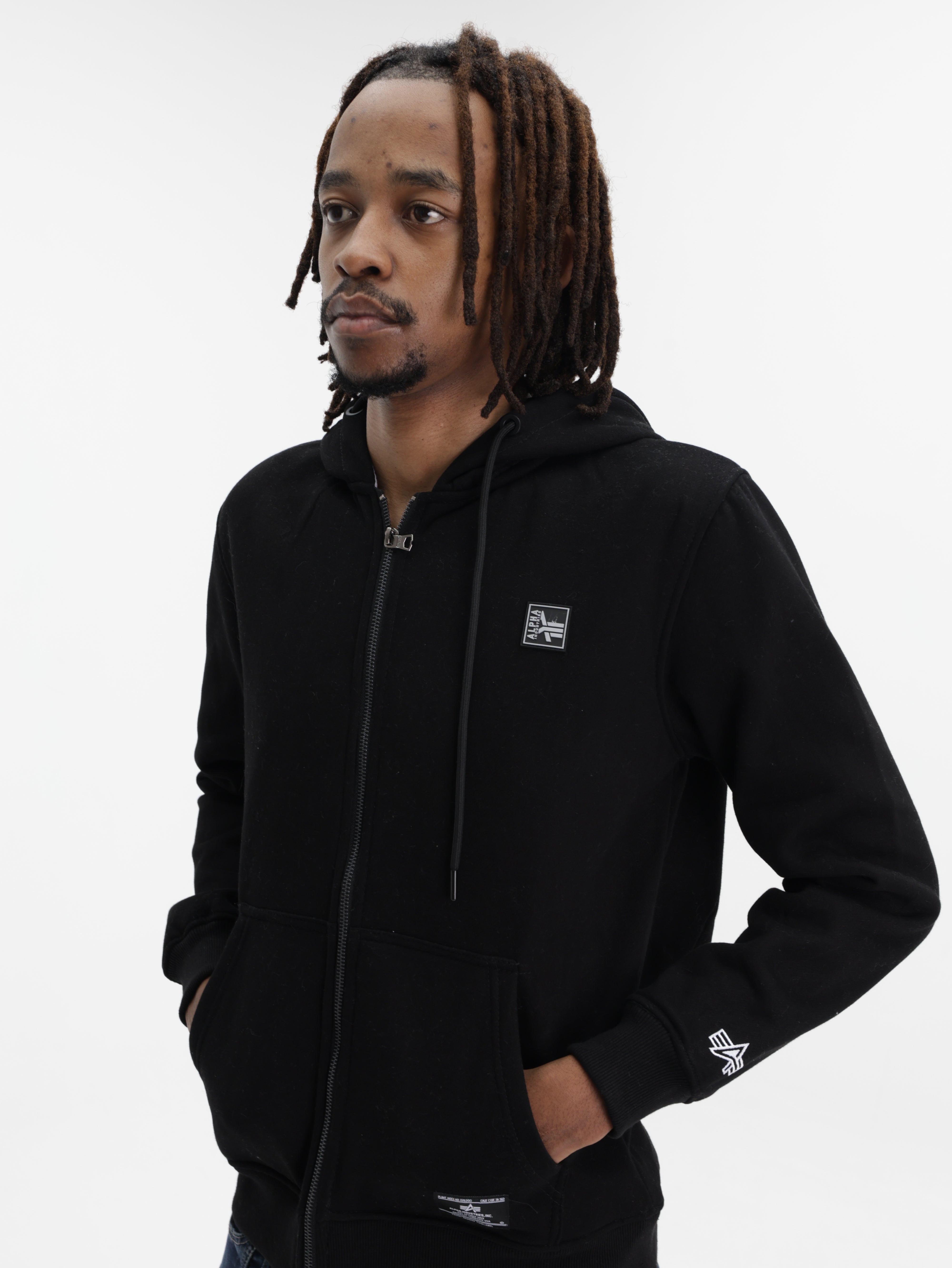 Alpha Hoodie Zip Up Black