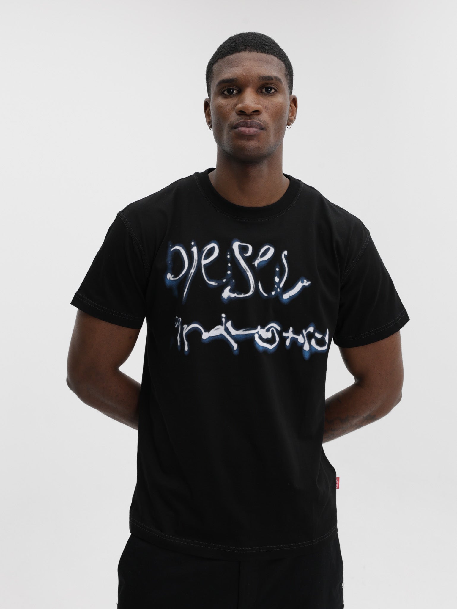 Diesel T-Shirt M-T Norm V8 Regular Logo Black