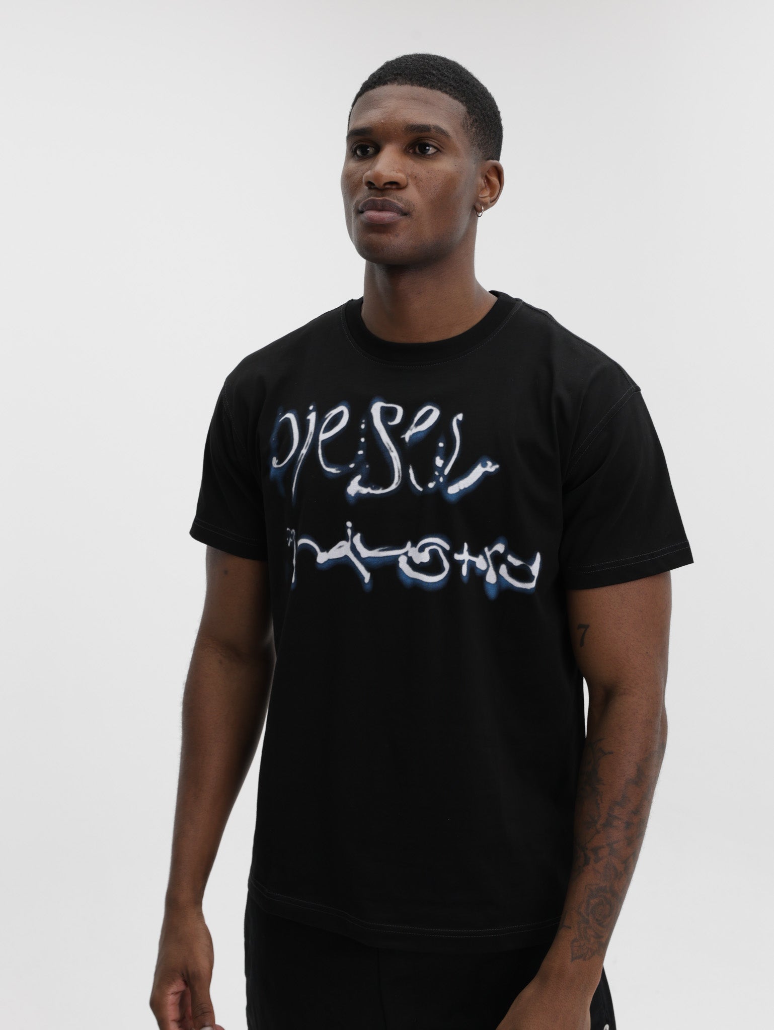 Diesel T-Shirt M-T Norm V8 Regular Logo Black