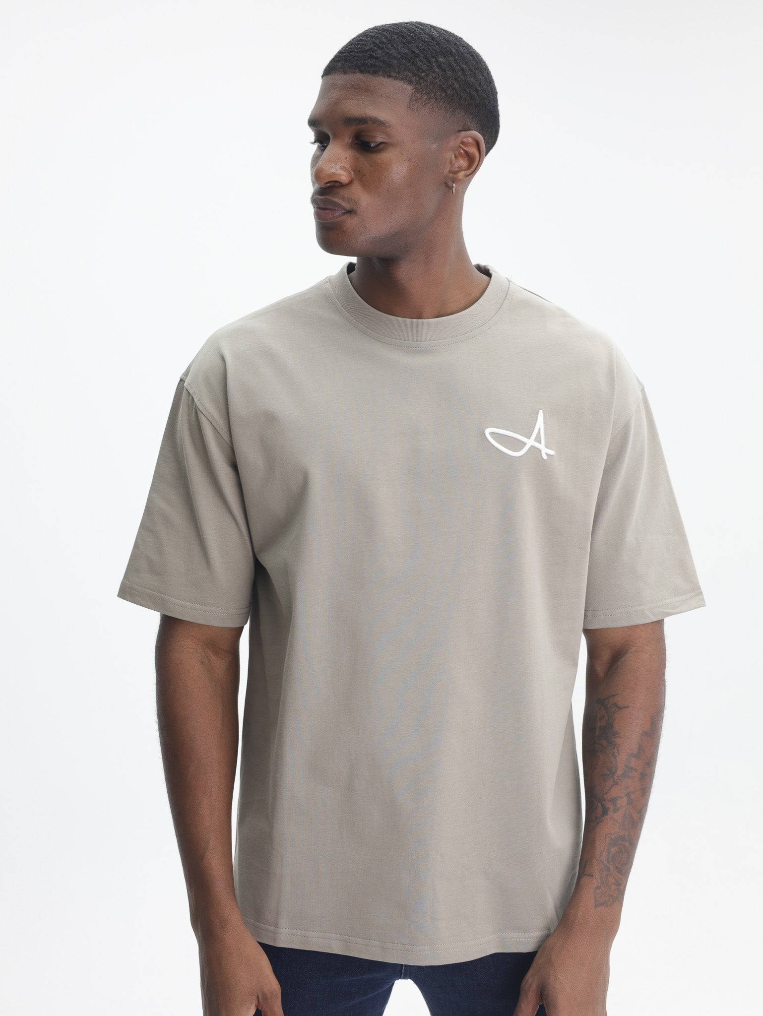 Fade T-Shirt Signature Boxy A Taupe-Brown