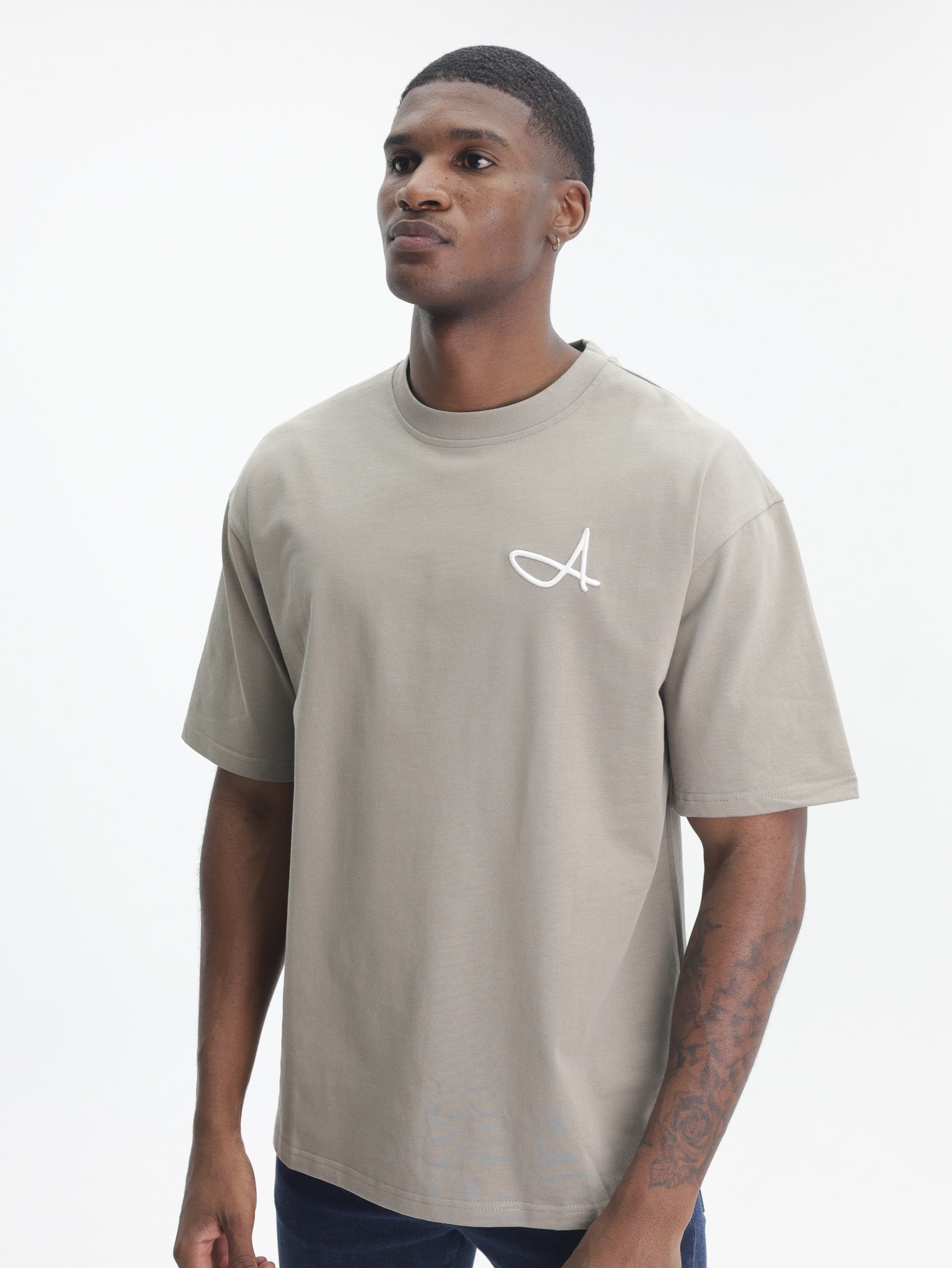 Fade T-Shirt Signature Boxy A Taupe-Brown
