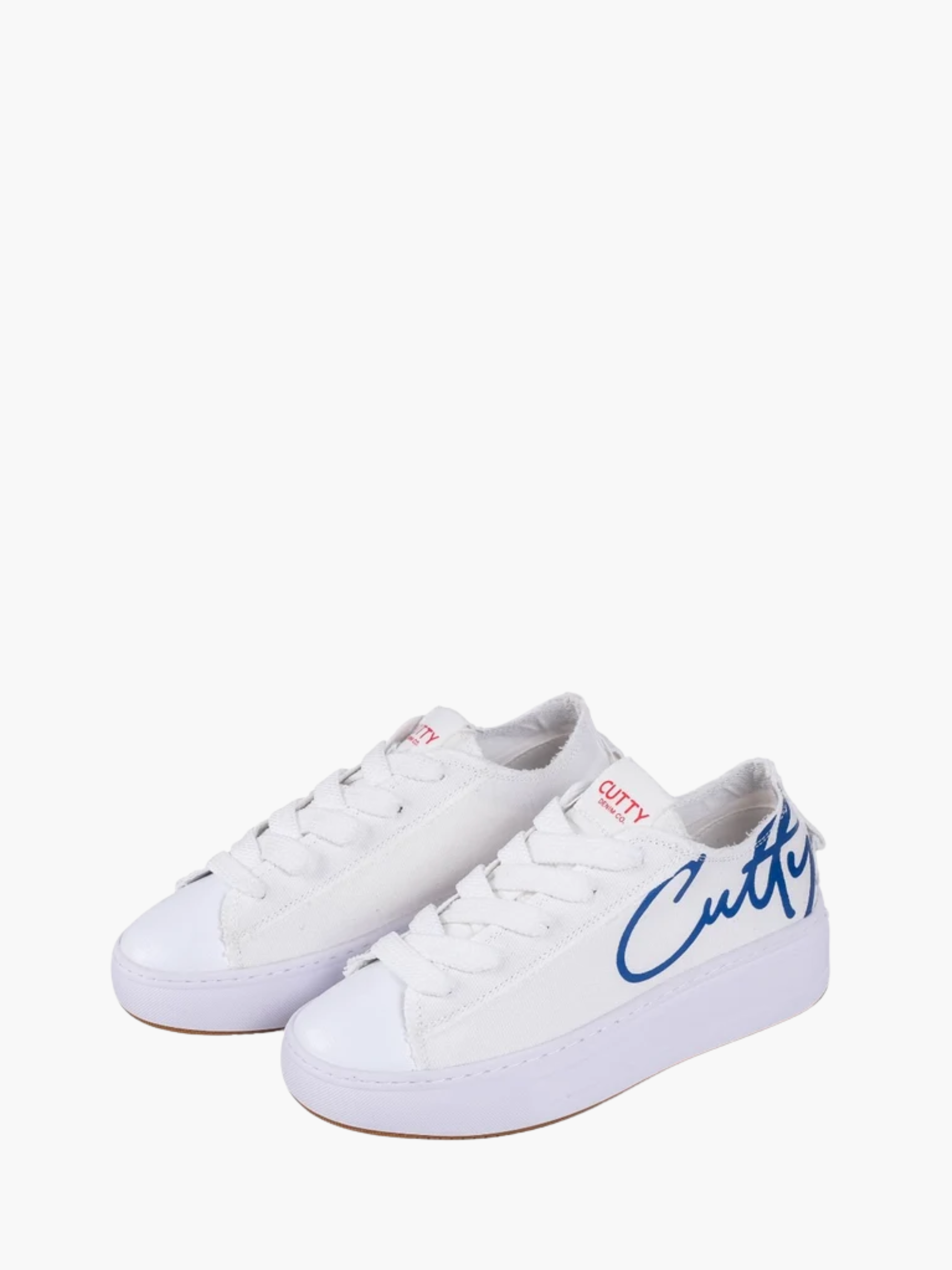 Cutty Sneakers Cs15 Blue Logo Canvas White