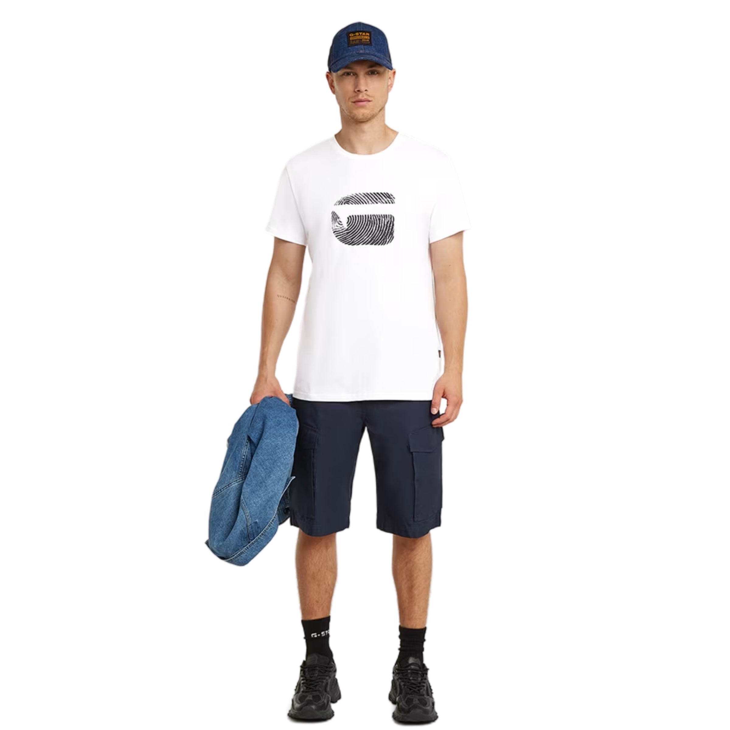 G-Star T-Shirt Finger Print Burger White