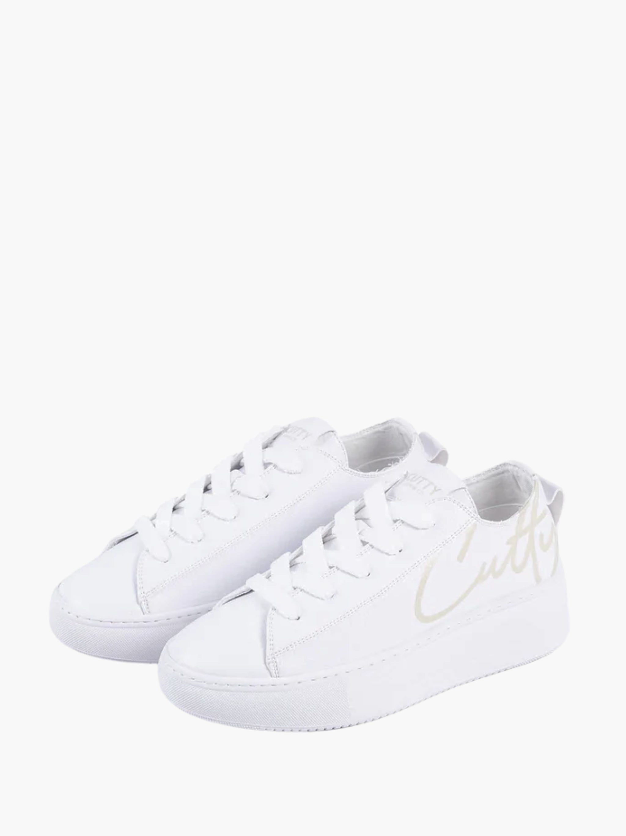 Cutty Sneakers CS8 Logo Print Plain White