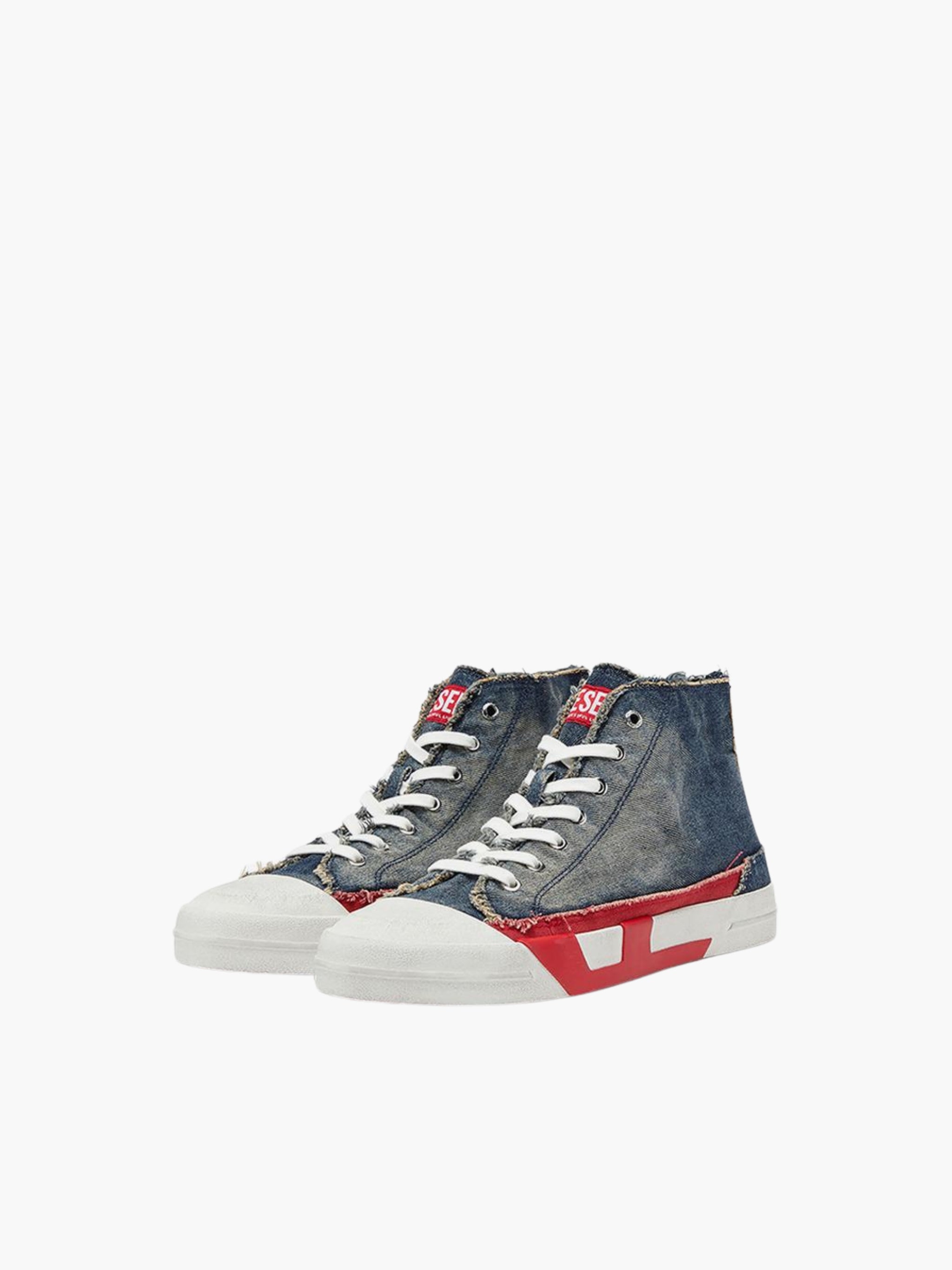 DIESEL SNEAKERS D384 M-D VERSE MID II DENIM WASH