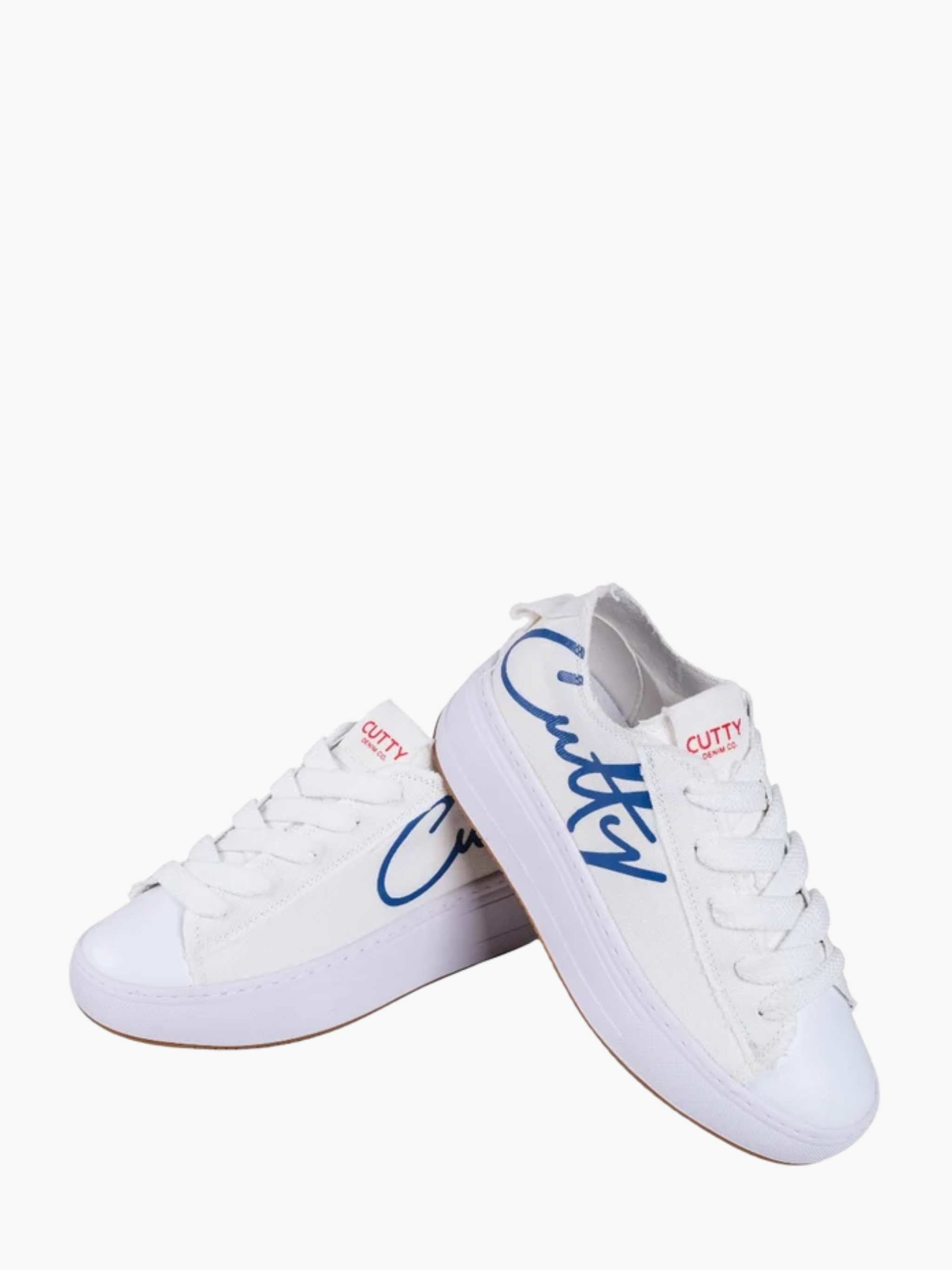 Cutty Sneakers Cs15 Blue Logo Canvas White