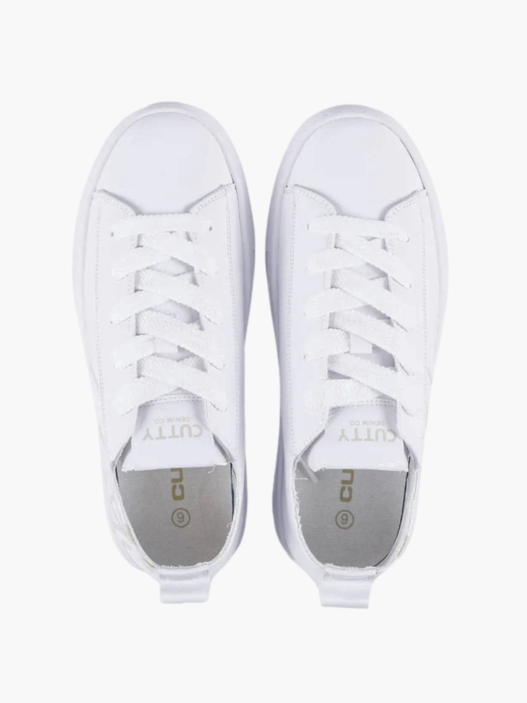 Cutty Sneakers CS8 Logo Print Plain White
