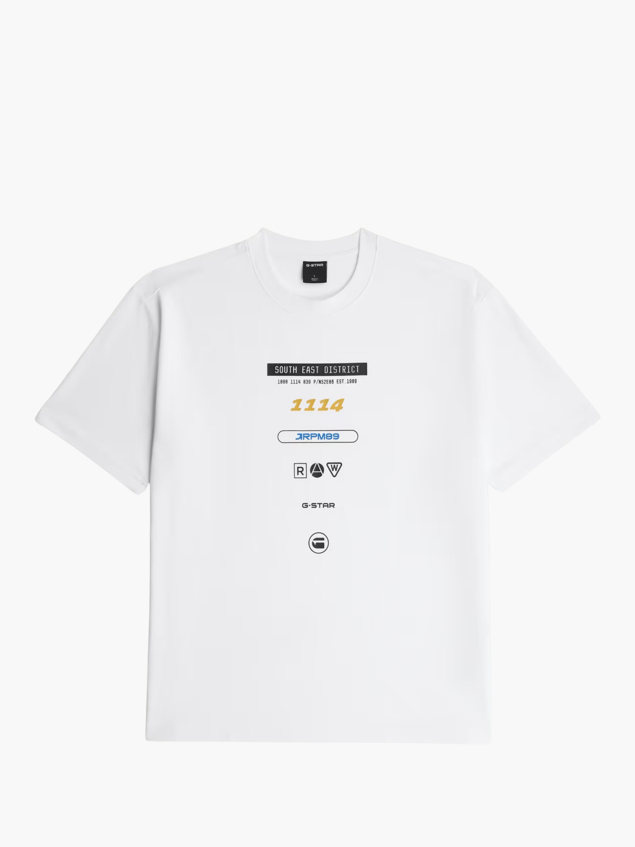 G-Star T-Shirt Multi Logo Relaxed White
