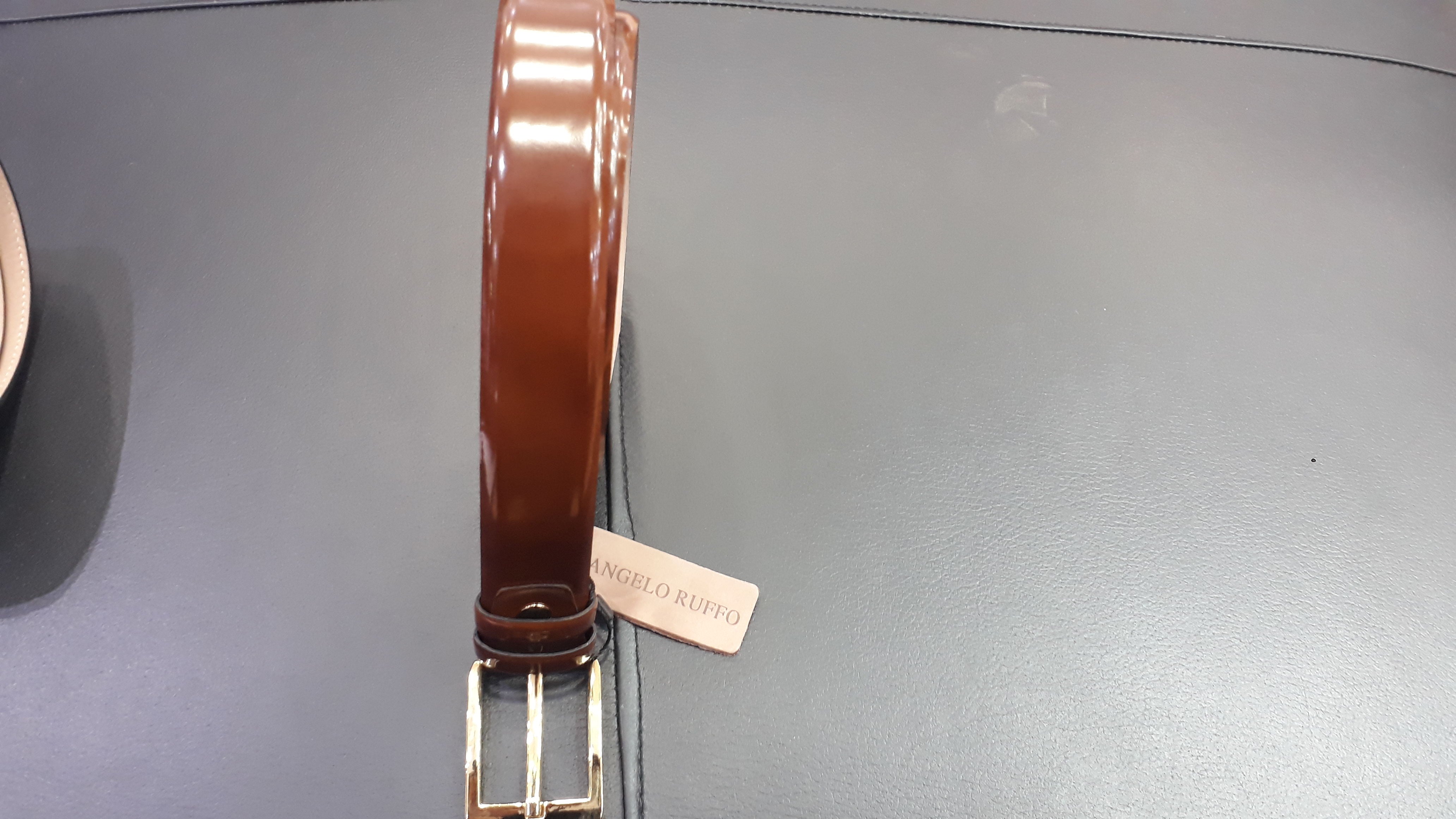 Angelo Ruffo Belt Patent Brown
